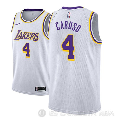 Camiseta Alex Caruso #4 Los Angeles Lakers Association 2018-19 Blanco - Haga un click en la imagen para cerrar